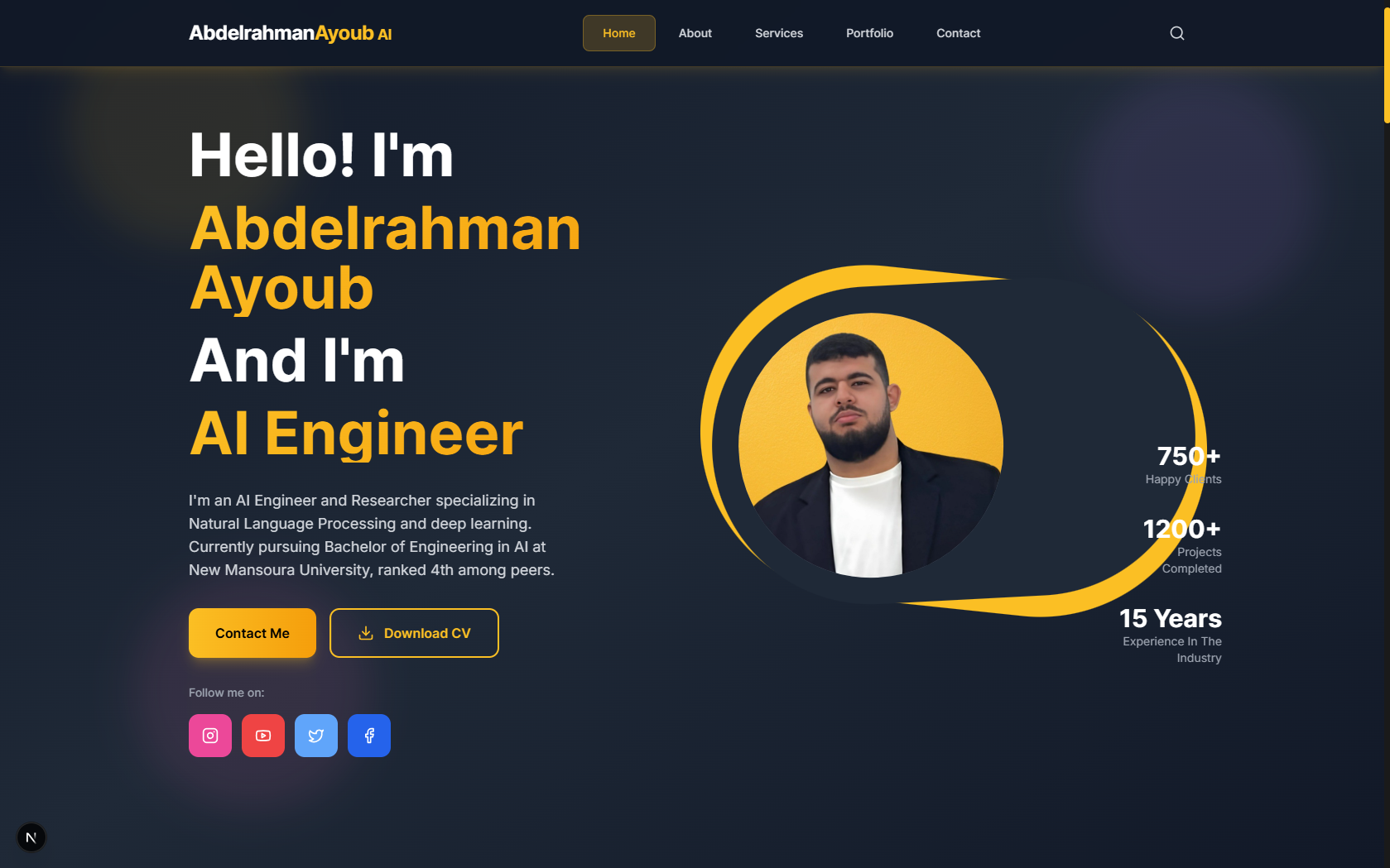 Personal Portfolio Website with Animations